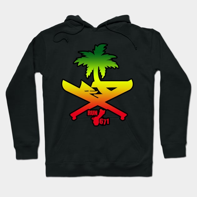 RUN 671 Guam Machete Seal Reggae Hoodie by RUN 671 GUAM